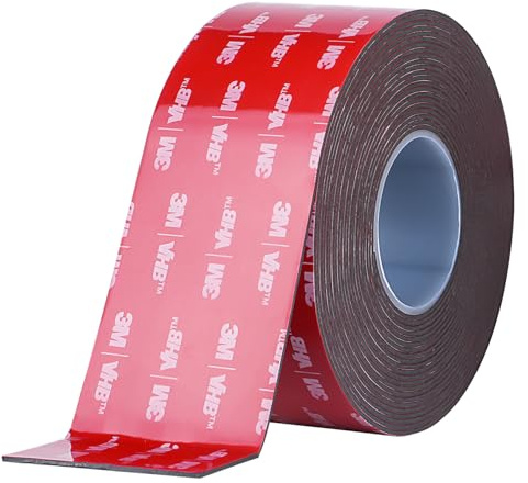 Czuibbou Doppelseitiges Klebeband, Extra Stark Klebend, Hergestellt aus originalem 5952 Rohmaterial, 40mm x 5M, 1,1 mm dickt, Wasserfest und Hochtemperaturbeständig für Auto, Heimdekoration