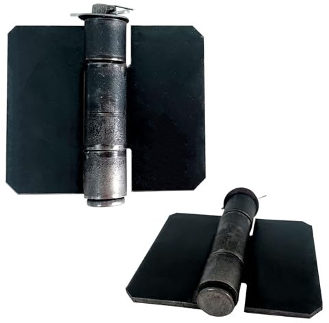 Lot de 2 charnières soudables en acier massif 12 Ga pour portails et portes de ferme/garage/remorque - Motif papillon soudé