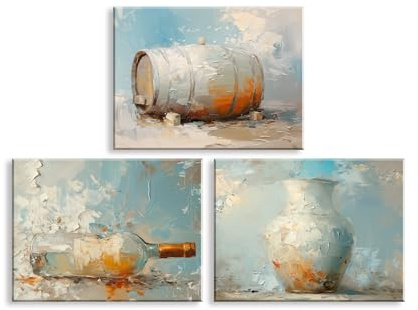 PIY PAINTING Stampe Da Parete Bottiglie estetiche, Quadro Moderno Soggiorno, Stampa Su Tela, Quadretti Da Parete, Canvas Quadri, Quadro Su Tela, Quadri Per Cucina Camera Da Letto, Set Di 3, 30x40 cm