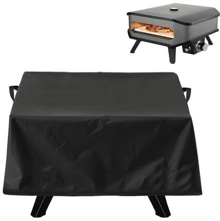 Pizzaofen Abdeckung für Cozze 90347 XXL 17 Gas Pizza Ofen, Grillabdeckung Wetterfest Staubfest, 420D Oxford-Stoff, Doppel Schnalle Zieh Schnur,Zubehör für cozze abdeckhaube 17, 62 * 62 * 28cm