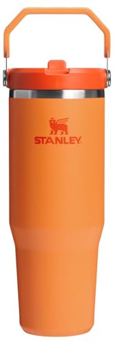 Stanley IceFlow 2.0 Flip Straw Tumbler with Handle 30 oz | Twist On Lid and Flip Up Straw | Leak Resistant Water Bottle | Insulated Stainless Steel | BPA-Free | Goldenrod Coral