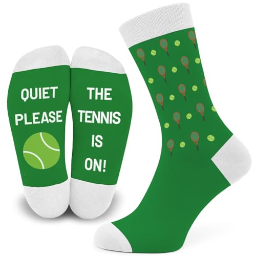 SC Products Novelty Tennis Socks Wimbledon Gifts | Size 6-12 Cotton Funny Socks Tennis Gifts for Men | Presents for Sport Lovers Stocking Fillers for Men