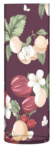 Jarrón grande de plástico para flores de grosella espinosa, fruta, borgoña, 11.8 pulgadas, decorativo, estético, transparente, para cocina, mesa, biblioteca, fiesta