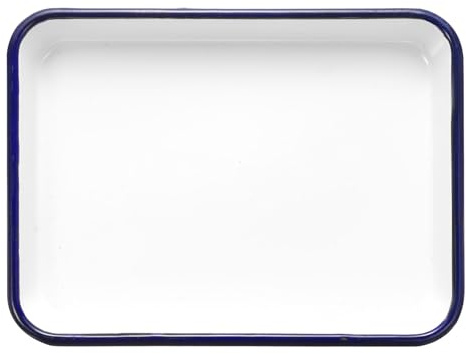 sourcing map Paleta de bandeja de carnicero de 22 cm x 16 cm, soporte rectangular de metal con revestimiento de triple esmalte, herramienta de pintura para pintura artística, pintura acrílica, mezcla