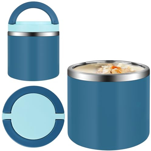 ICEBLUEOR Food Flasks for Hot Food,Insulated Food Container with Handle,630ml Portable Leak-proof Hot Food Soup Flask,Thermal Lunch Box for Kids Adults School Office Picnic Outdoor