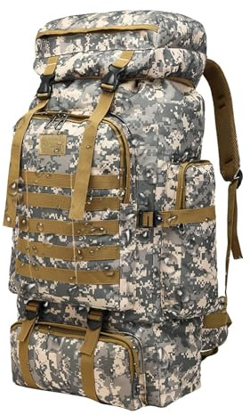 Mochila para ruck - bolsa de rucking de gran capacidad de gran capacidad resistente al agua | Mochila para acampar del ejército táctico resistente y duradero, equipo de supervivencia al aire libre, se