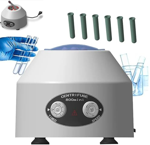 Mini Centrifuga, Centrifughe Da Laboratorio Da 15 Ml X 6, Timer Da 0 a 60 Minuti, Velocità Regolabile Da 0 a 4000 Giri/min, 1685 X G E Bassa Rumorosità, Per Provette Da Centrifuga Da 5/10/15 Ml