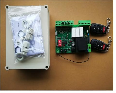 CFWWSAQ Motor Puerta Corredera Operador de Motor de abridor de Puerta de Garaje, Placa de Circuito NC, Controlador de Tarjeta electrónica for abridor de Puerta automático, 220VAC(Kit 2)
