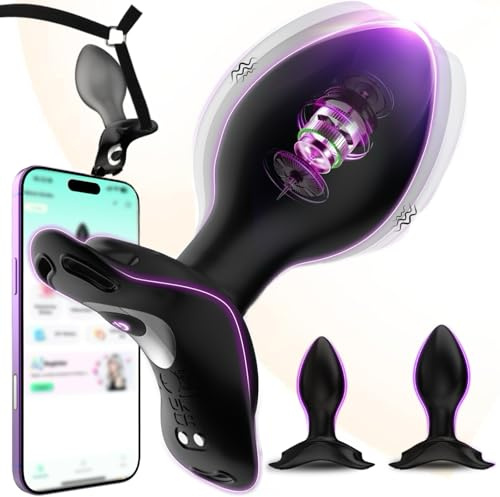 Tragbarer Analplugs 4-Set Analvibratoren für Mann mit APP 10 Vibrationmodi | Prostata Stimulation Männer Analplug# für Männer Sex Spielzeug für die Männer Paare Anal Vibrator Anal Dildo Buttplug Sex Toy