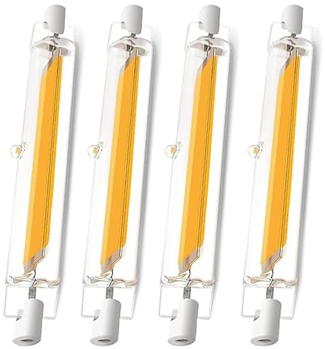 ACAATVE R7S LED 118mm Dimmbar 20W Warmweiß 3000K | 118 mm LED Leuchtmittel für 200W J118 Halogenlampe, 360°Abstrahlwinkel, Kein Flimmern für Stehlampe Wandleuchte Deckenfluter, AC 220V-240V, 4 Stück