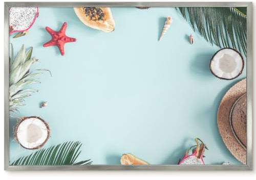 Magnetic Home Office Memo Board 60x40 Tropical Vacation Silver Border