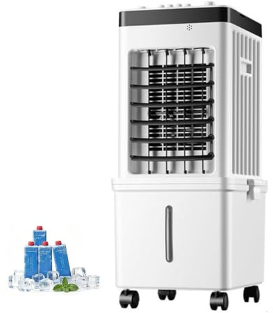 air cooler for room,aire acondicionado portatil,Climatizador Evaporativo Bajo Consumo,3 Modos De Ventilación,7.5H Temporizador,Bajo Consumo,65W para Dormitorio y Cocina(Botón pulsador)