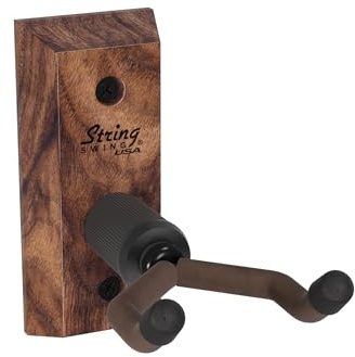 Ukulele Hanger Wooden Wall Mount Made in The USA or Mandolin Hanger - Black Walnut - String Swing CC01UK-BW