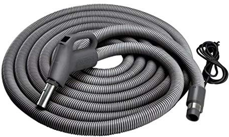 Broan-NuTone CH515 Current-Carrying Crush-Proof Central Vacuum Hose with Swivel Handle, 30' Long, 1.38 Inner Hose Diameter, Dark Gray
