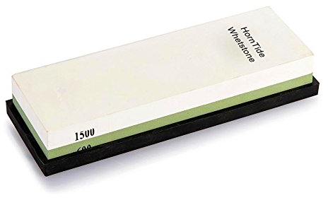 HornTide de Piedra de afilar combinada de grano 600/1500, piedra de agua de corindón de 7 pulgadas, afilador de piedra de afilado de cuchillos de doble cara