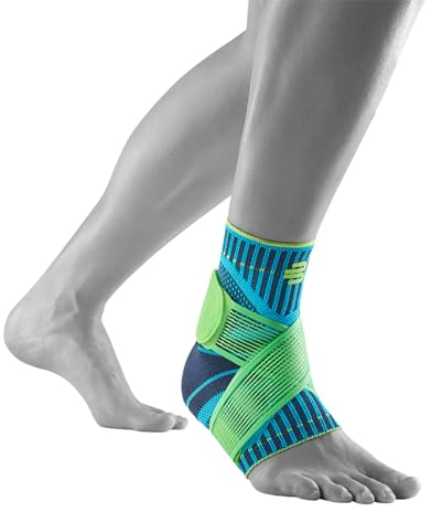 BAUERFEIND Sprunggelenkbandage „Ankle Support“ Unisex, 1 Sprunggelenk Bandage für Sport wie Fußball, Fitness oder Laufen, Kein Umknicken durch Knöchelbandage, Blau, M