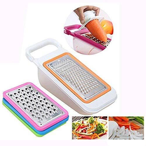 Cisixin Verduras Slicer, Acero Inoxidable Ralladores cortadoras, Grater Set Ideal para Zanahorias, Queso, Pepino, Cebolla, Tomate y calabacín - Grater, Shredder, Julienne & Zester- 4 Piezas