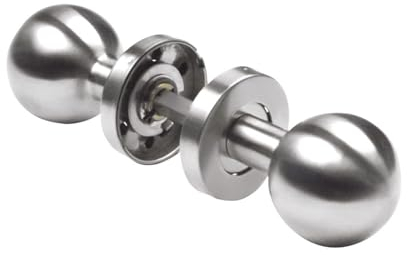 Amig - Jeu de boutons pivotants ronds pour portes intérieures Mod. 11GR | ø62 x 77 mm | Garniture de plaque rectangulaire | Poignée ergonomique | Acier inoxydable 18/8 mat