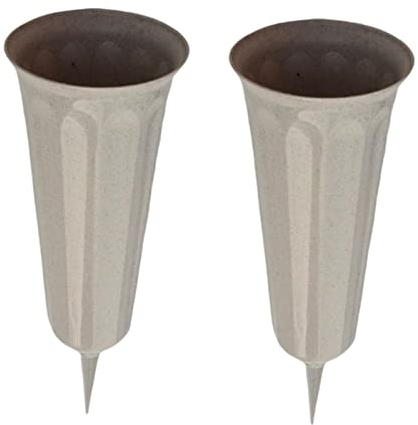 #N/A 2 Grabvase Steckvase Friedhofsvase Erdvase Grabdeko Grabschmuck 26cm