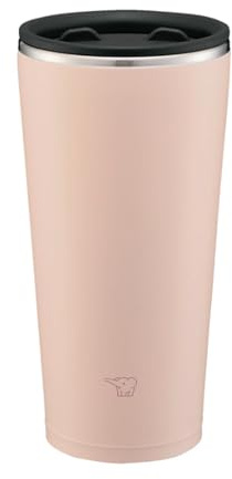 Zojirushi SX-FA45-PZ - Vaso de acero inoxidable con tapa, tapa giratoria de apertura y cierre, retención de calor, trabajo de oficina, tiempo en casa, 450 ml, rosa ahumado
