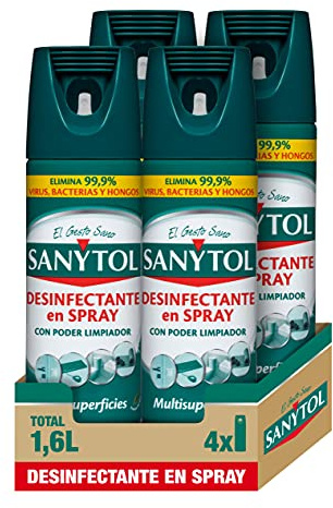 Sanytol - Multi-Surface Cleaner Spray - Pack of 4 x 400 ml = 1.6 L