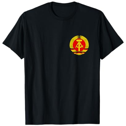 RDA Escudo de Armas Martillo Hoz Bandera Eastalgia RDA Camiseta
