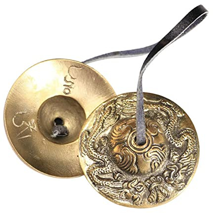 Keptfeet platillos meditación Yoga, Campana tibetana curativa Budista Tingsha Bell para meditación Yoga, oración, Canto y Terapia Sonido