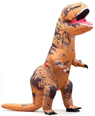 Geerypsy Dinosaurier Aufblasbares Kostüm für Erwachsene Lustiges T-Rex-Kostüm für Halloween Partys Weihnachten Festival