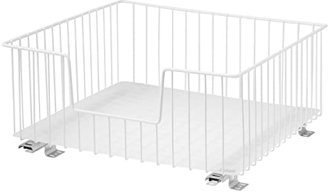 bremermann Schrank-Korbauszug 50 cm Breite mit Einlegeboden, Küchenschublade zum Nachrüsten, Vollauszug mit Teleskop-Schienen, ideal für Küche, Bad & Schlafzimmer, aus Metall (Weiß)