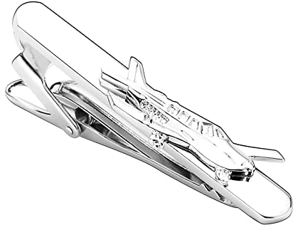Tie Clip Plane, Krawattenklammer Flugzeug Edelstahl Krawattennadel Silber Schmuck Geschenke Personalisiert