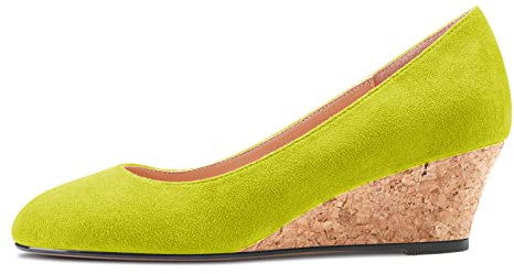 Saekcted Femmes Bloc Chunky Compensé Talon Heel Fermé Carré Bout Slip-on Escarpins Classique Cute Dress Party 5 CM Heels Chaussures