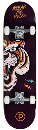 Playlife Skateboard Tiger, 31 / 8 - 79cm / 20,5cm, mit 52x36mm 90A Rollen, ABEC 5 Kugellager, art. nr.: 880311
