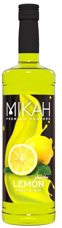 Mikah - Premium Flavors - Lemon (Limone) | Sciroppo Per Drink e Dessert | Uso Professionale | 1 Litro (1000ml)