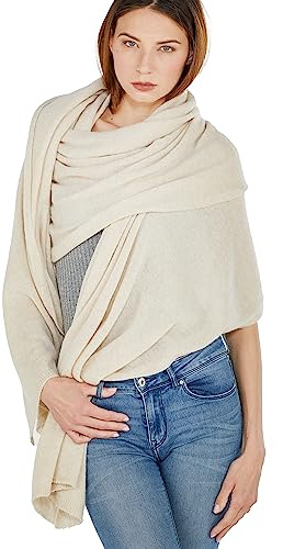 NEO B - CASHMERE | Stola | Moln | 100 % Cashmere | Cardiff garn | Unisex | Tillverkad i Italien, Beige, one size