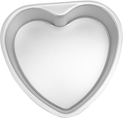Abaodam Aluminium Heart Cake Pan 20CM/8 inch Removable Bottom Food-Grade Anodized Alloy Wide Rim Non-Stick Cake Tin Weddings Parties