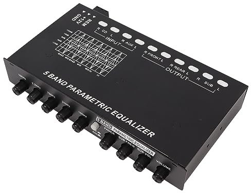 Equalizzatore Stereo per Auto, Equalizzatore Audio per Auto Regolabile Crossover di Sintonizzazione EQ con Sintonizzazione Precisa a 5 Bande Equalizzatore Grafico
