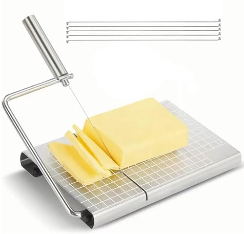OUCONGK Käseschneider, Käsehobel, Käseschneider mit Draht, Cheese-Slicer Edelstahl, Butter Cutter, Kitchen Cheese Slicer, Strapazierfähig, für Käse, Butter, Fleisch, Andere Vorspeisen