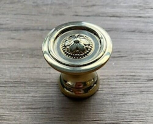 Vintage Furniture Brass Shutter Sash Jewelry Box Tiny KNOB Colonial Revival Period 1