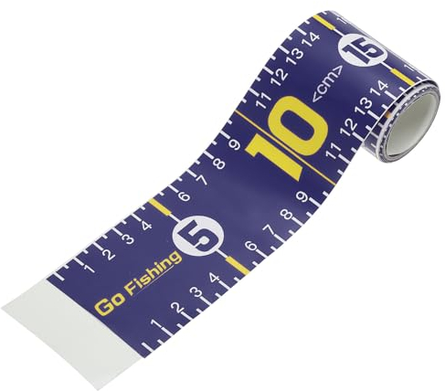 PATIKIL Selbstklebendes Fischlineal 51 Fisch Maßband Aufkleber Band Wasserdicht für Angeln Boot Kajak Werkbank Dunkel Blau