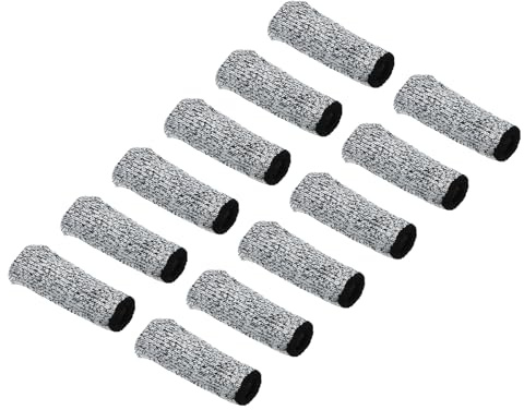 PATIKIL Finger Cots Cut Resistant Protectors, 12Pcs Reusable Fingertip Thumb Covers Guard Anti-Slip Finger Sleeve Protection for Kitchen, Work, Sculpture