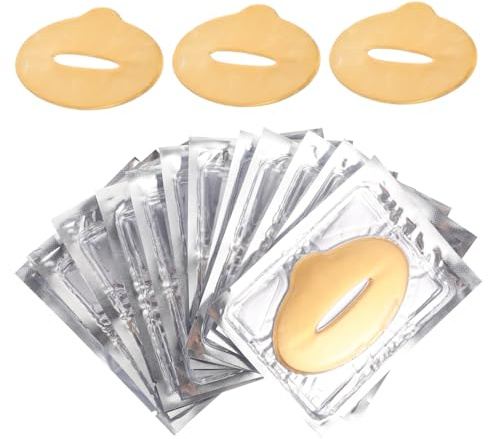 Beavorty 25pezzi Maschera Labbra Collagene Idratante Cuscinetti Gel Nutrienti Per Labbra Secche Maschere Notte Compatte e Facili Da Trasportare Per Casa e Viaggio