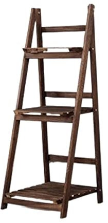 ASHSDI Blumenregal Indoor Moderner Massivholz-Blumenständer, Klappbarer Boden-Pflanzgefäßhalter, Pflanzenständer, Balkon, Garten Blumenregal Display Rack (Color : Brown, Size : 106 * 40 * 42cm)