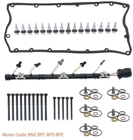 Flynsu Leitungssatz Pumpe Düse & Dichtung Kompatibel mit Tou-areg T5 2.5 TDI BNZ BPC 2003-2010 070103469B