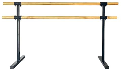 Ballettstange für Zuhause Ballettstange Freistehend Ballet Bar Tanzstange für Ballet mit 2 Holzstangen Stretch Barre Ballett Barre Stahlrohre Balletstange Mobil für Kinder (100*60*105cm)