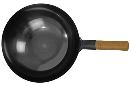 Wok Antiaderente, Padella, Ferro Raffinato Multifunzione per Commerciale Domestica (38 cm)