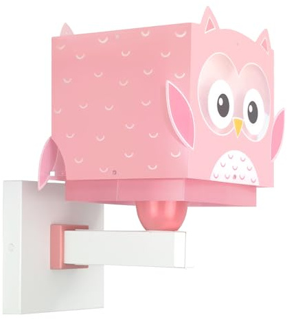 Dalber Kinder Wandlampe Little Pink Owl Rosa Eule | Wandleuchte; Kinderzimmer; E27 - 1 x 15W