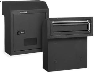 MAQDDO Letter Box Mailbox Through The Door Key Drop Box Heavy Duty Steel Plate Through The Door Mailbox With 12 Combination Lock Mail Drop Box For Keeping Mails(Black)