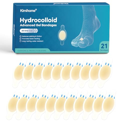 Gel Pansement Ampoule - 21 PCS Hydrocolloid Bandages for Feet, Blister Cushions Pads, Water Resistant Adhesive Bandages for Heel, Toes & Foot, Blister Bandages for Prevention & Recovery (Toe Pack)