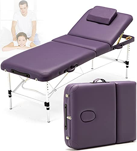 WXQZHF Massagetisch mit Aluminiumbeinen, zusammenklappbare Kosmetikliege, Gesichts-SPA-Liege, zusammenklappbarer Salontisch für Gesichtstätowierungen, tragbare Gesichts-SPA-Liege mit Tragetasche (L
