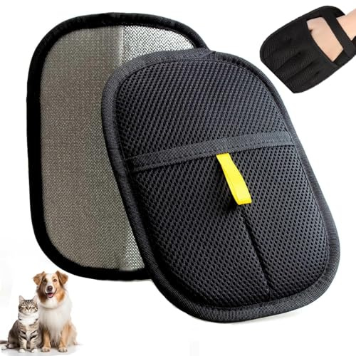 Vauki 2 Stück Fellmagnet Handschuhe für Katzen & Hunde - Elektrostatische Fellpflege Handschuh mit Massage-Noppen, Hypoallergen & Wiederverwendbar (Haarentfernung bei Bürsten & Streicheln)-A